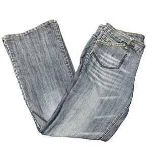 Ocean Jeans Wide Leg Flare Jeans Size 15 Blue Y2K Retro Denim Pants EUC
